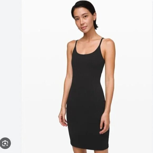 Lululemon Inner Glow Dress Black Size 6 - Picture 1 of 7